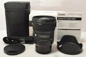 【特上品】 SIGMA 単焦点広角レンズ 24mm F1.4 DG HSM | Art A015 SONY-Eマウント用 ミラーレス(フルサイズ)専用　#4967