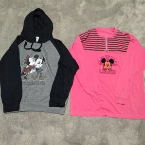 ビンテージ プルオーバーパーカー・トレーナー/ミッキー・ミニー2点セット