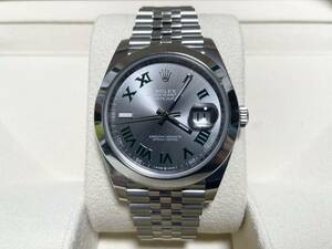 Неиспользованный Rolex Datejust Datejust 41 126300 Сланец Loman Dial Watch Jubili Breath Ss нержавеющая сталь