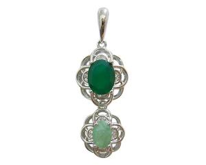  free shipping [ natural green a gate ] emerald pendant top 