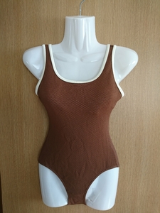 *DIABLE De NUBILE* tea × beige trimming. One-piece swimsuit * size 150* made in Japan *BEBE CO.,LTD*