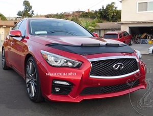 日産 スカイライン セダン V37 Q50 フード ブラ ノーズ フロント ノーズ マスク / グリル ボンネット カバー トリム スポイラー エアロ