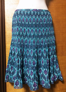 * beautiful goods * blue × purple pleat cloth. flared skirt 