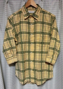  Inpaichthys Kerri 7 minute sleeve shirt flannel shirt S check shirt InparchthysKerri yellow color yellow yellow MADE IN JAPAN