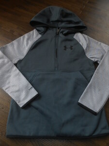 * Under Armor * новый товар 130cm серый × белый. половина Zip выше парка с изнанки флис стоимость доставки 510 иен 