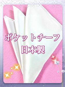 ポケットチーフ／シルク100／日本製《大判》