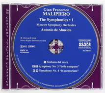 マリピエロ　マリピエーロ：交響曲集第1集　交響曲第3番、第4番　アルメイダ/モスクワ交響楽団_画像3
