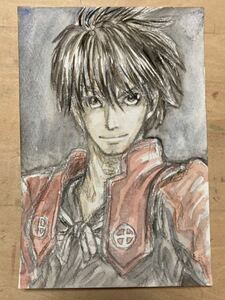 Art hand Auction Ilustración dibujada a mano Drifters Toyohisa Shimazu postal de acuarela [Shizuka Aoki], historietas, productos de anime, ilustración dibujada a mano