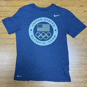 NIKE UNITED STATE OLYMPIC TEAM DRI-FIT SHORT SLEEVE T-SHIRTS size-M(着丈63身幅48) 中古 送料無料 NCNR