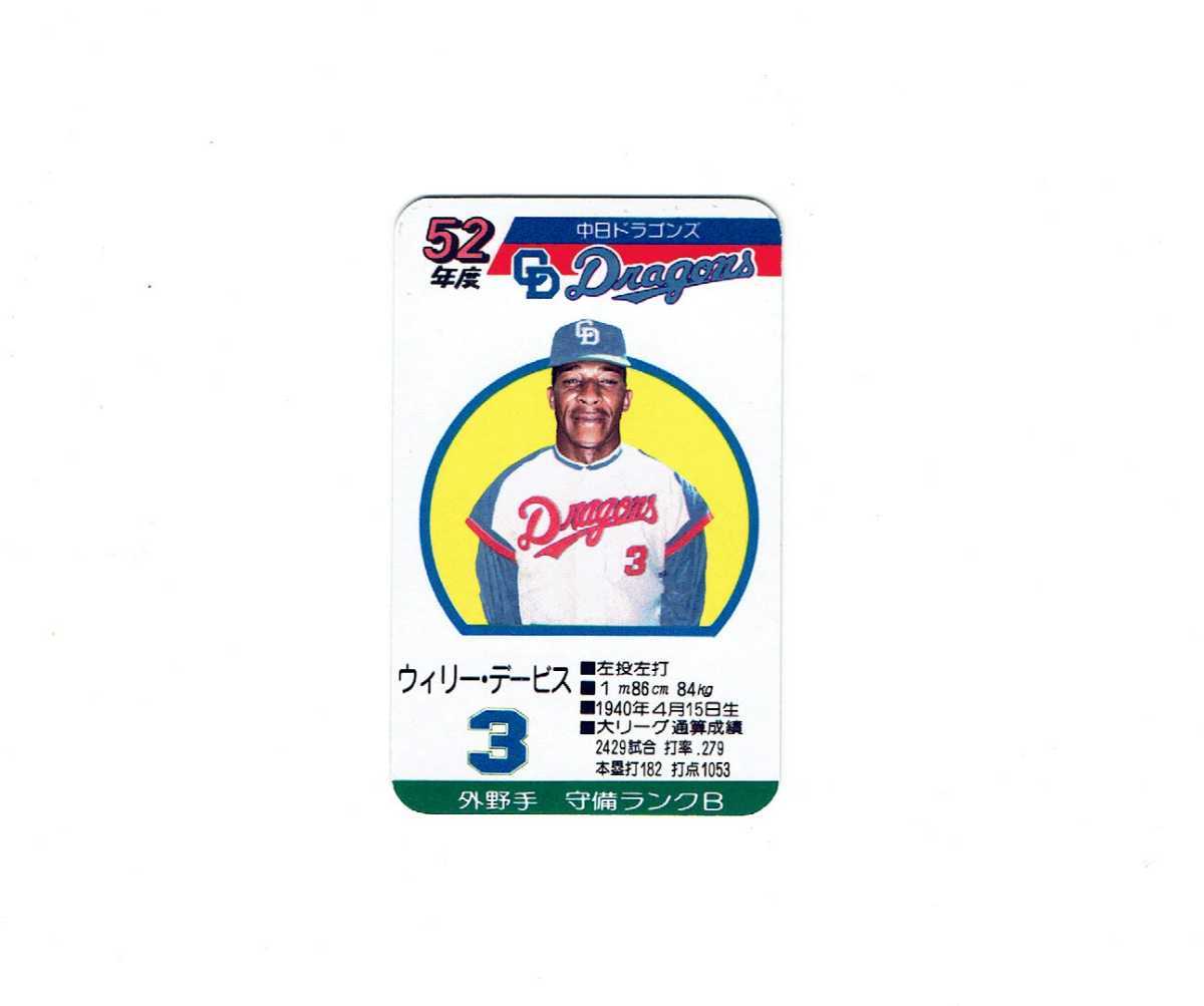 タカラプロ野球カードゲーム風 自作カード1枚 ウィリー・デービス(中古 ...