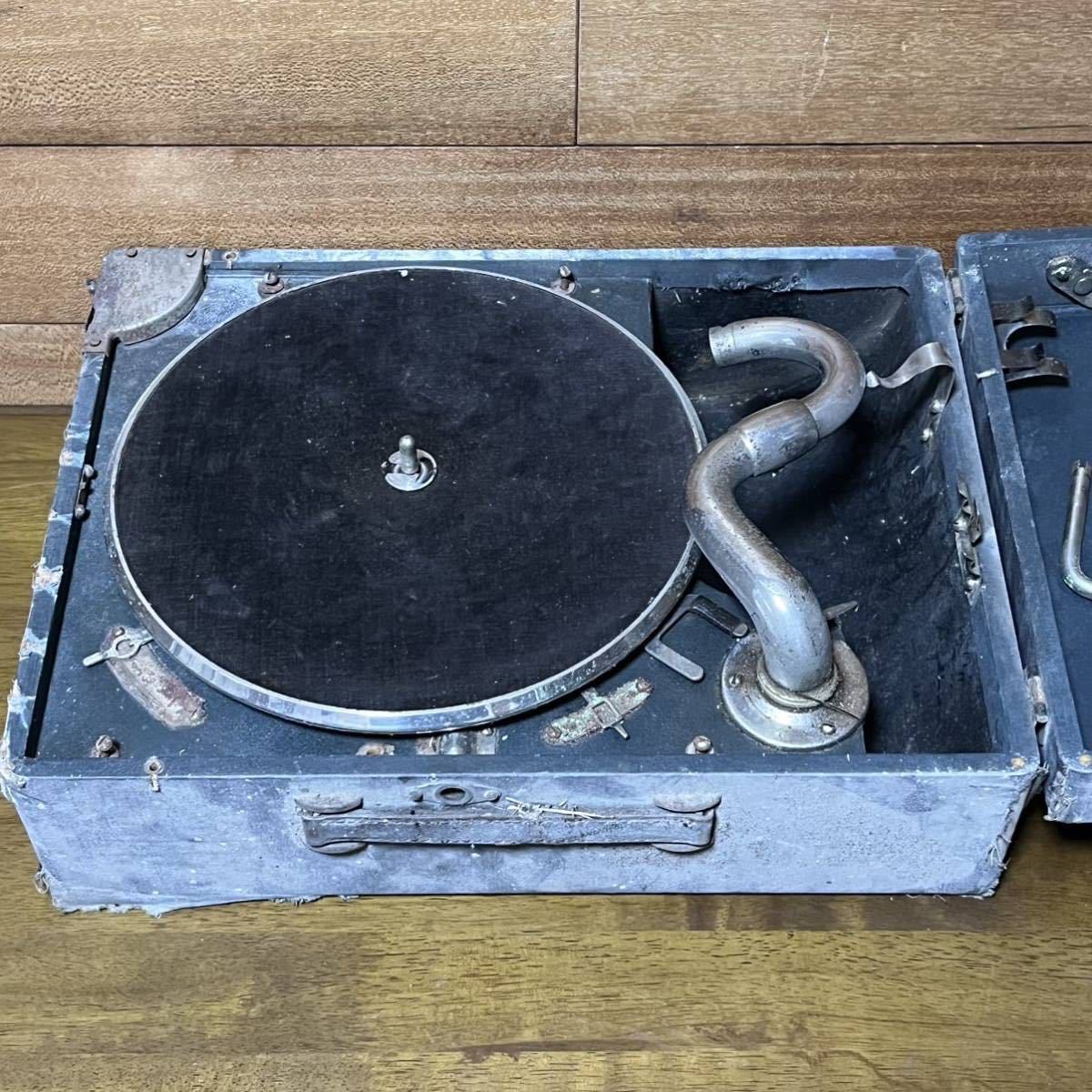 動作品 蓄音機 コロムビア アンティーク SPレコードプレーヤー 昭和