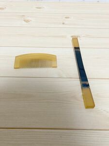 本鼈甲の櫛簪　くし＆かんざし　和装小物 べっ甲 ヘアアクセサリー 本鼈甲 昭和レトロ 鼈甲