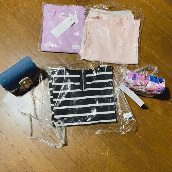 神戸レタス 2wayチェーンショルダー ミニバッグ&トップス