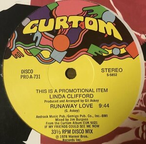 Linda Clifford - Runaway Love US Original Promo盤 12インチ Garage Jim Burgess