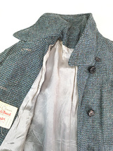 レディース 古着 70s Scotland製 Harris Tweed カラフル MIX ツイード ウール ステンカラー コート M位 古着_画像5