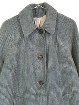 レディース 古着 70s Scotland製 Harris Tweed カラフル MIX ツイード ウール ステンカラー コート M位 古着_画像2