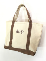 雑貨 古着 USA製 LL Bean Boat and Tote 「ALD」 刺しゅう キャンバス トート バッグ 中型 古着_画像1