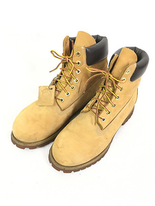 雑貨 古着 90s Timberland 6インチ プレミアム ウォータープルーフ ヌバック イエロー ブーツ 26.5cm位 古着