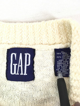 古着 90s GAP ケーブル編 Vネック チルデン ウール ニット セーター XL_画像6