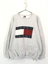 古着 90s USA製 TOMMY HILFIGER フラッグ BIG ロゴ スウェット トレーナー M 古着_画像1