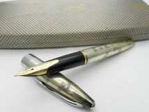 1000円スタート 万年筆 PILOT パイロット シルバーン スターリングシルバー 龍 ネーム刻印入り ペン先18K-750 ケース付き 文房具 12 U229_画像1