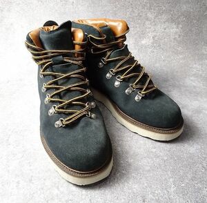 FATefe- чай замша кожа распределение цвета mountain ботинки Work ботинки SKINNY мужской Street (US 9) зеленый / чёрный *S-966