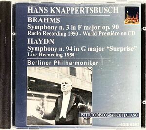 CD/ ブラームス：交響曲第3番、ハイドン：交響曲第94番「驚愕」/ クナッパーツブッシュ& BPO