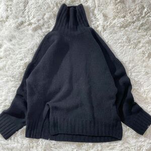 ユナイテッドトウキョウ UNITED TOKYO ウール&カシミヤ混ハイネック スプリングニットセーター黒サイズ100万