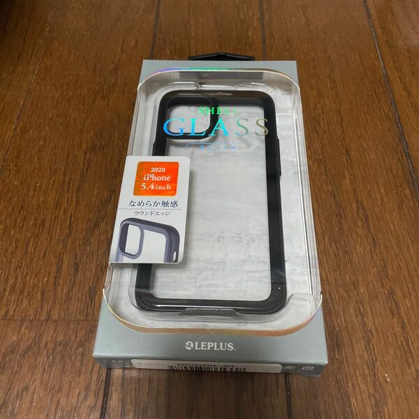 iPhone12 mini SHELL GLASS Round ケース ブラック TPUケース ガラスケース