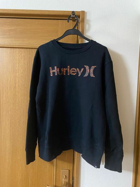 【最終値下】Hurley ハーレー　ビックロゴ　裏起毛 ヒョウ柄　スウェット　トレーナー