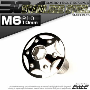 SUS304 フランジ付き ボタンボルト M6×10mm P1.0 六角穴 シルバー スターホールヘッド ステンレス ボルト TR0218