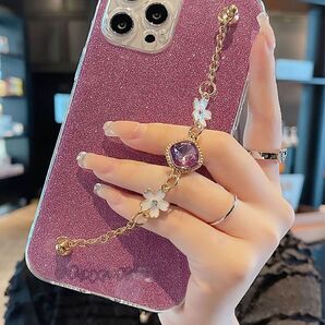 iPhone14case キラキラ可愛過ぎ パープルピンク