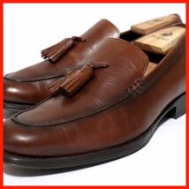 [良品] ZARA 41 25.5㎝　タッセルローファー ビジネスシューズ ブラウン　高級靴　本革　人気ブランド　紳士靴　フォーマル　送料無料！_画像1