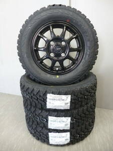 ヨコハマジオランダーM/T★145/80R12ゴツゴツタイヤセット★キャリーエブリーハイゼットサンバースクラムクリッパーアクティNバン★