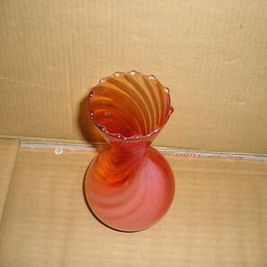 昭和の花瓶 レトロ ■ PINE ■ T.G.K GLASS ■ 縦20㎝ 【保管 102】の画像2