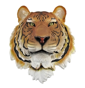 虎　トラの壁掛け彫刻置物頭部像デコレーション雑貨インテリア ベンガル・タイガー（虎）頭部マウント 彫像 彫刻