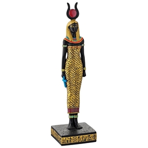 古代エジプトのハトホル神 インテリア置物エジプトオブジェ装飾品飾り調度品神像アクセント彫刻室内エスニック雑貨フィギュアホームデコ