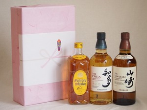 贈り物ウイスキー3本セット(知多 43度 山崎 43度 角瓶 40度) 700ml×3本