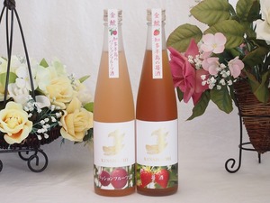 愛知果物キュール2本セット(日本酒ブレンドパッションフルーツ 日本酒ブレンド苺酒) 500ml×2本