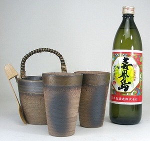 豪華酒器セット 陶芸作家 安藤嘉規作（黒糖焼酎 喜界島 900ｍｌ）