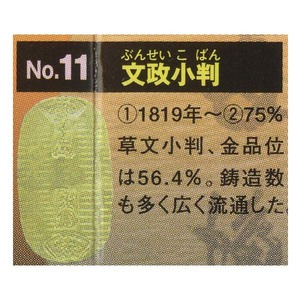 古銭コレクション 第3弾 日本の金貨 文政小判（金） エポック社 ガチャポン レプリカ フィギュア 学校 社会 演劇 学習 教材