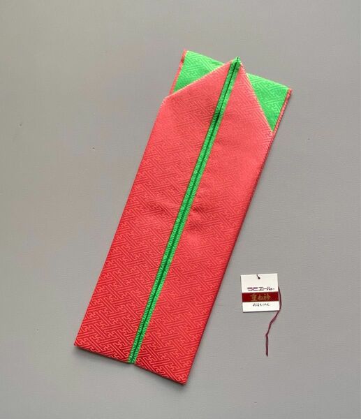 新品　重ね衿 ラミエールペア 日本製 振袖 濃いピンク/緑 No.38