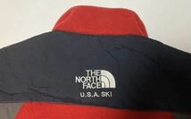 90s 90年代 north face ノースフェイス M Polartec ポーラテックフリース USA SKI ロゴ 刺繍 ナイロン 切替 スキー 赤 フリースジャケット_画像4