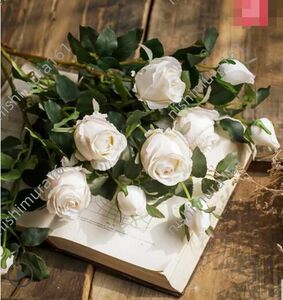  hand made * rose 5 pcs set * artificial flower * white rose * art flower *