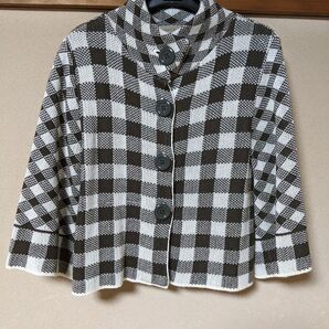 ジャケット チェック柄 羽織物 ブラウン