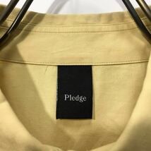 【送料360円】Pledge プレッジ 長袖シャツ メンズ 男性用 サイズ46 コットン100% イエロー K-856_画像5