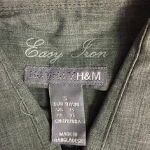 【送料360円】H&M エイチアンドエム 長袖シャツ 男性用 メンズ Sサイズ グレー レギュラーカラー グレー H-938_画像5