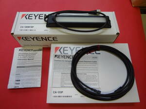 【未使用】KEYENCE/キーエンス☆画像処理用LED照明☆CA-D シリーズ☆耐環境バー照明☆CA-DBW15P☆耐環境照明用ケーブル 3m☆CA-D3P☆