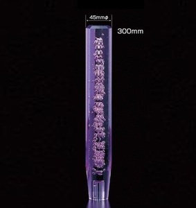 シフトノブ　クリスタル　泡　パープル（紫）　長さ300mm　12×1.25　トラック