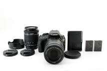 キャノン Canon EOS Kiss X7 ダブルレンズキット EF S 18 55 3.5 5.6 IS STM / EF S 55 250 4 5.6 IS II バッテリー２個　カメラ #6635_画像1